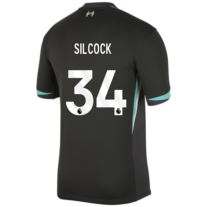 Niño Camiseta Hannah Silcock #34 Negro Antracita Blanco 2ª Equipación 2024/25 La Camisa México