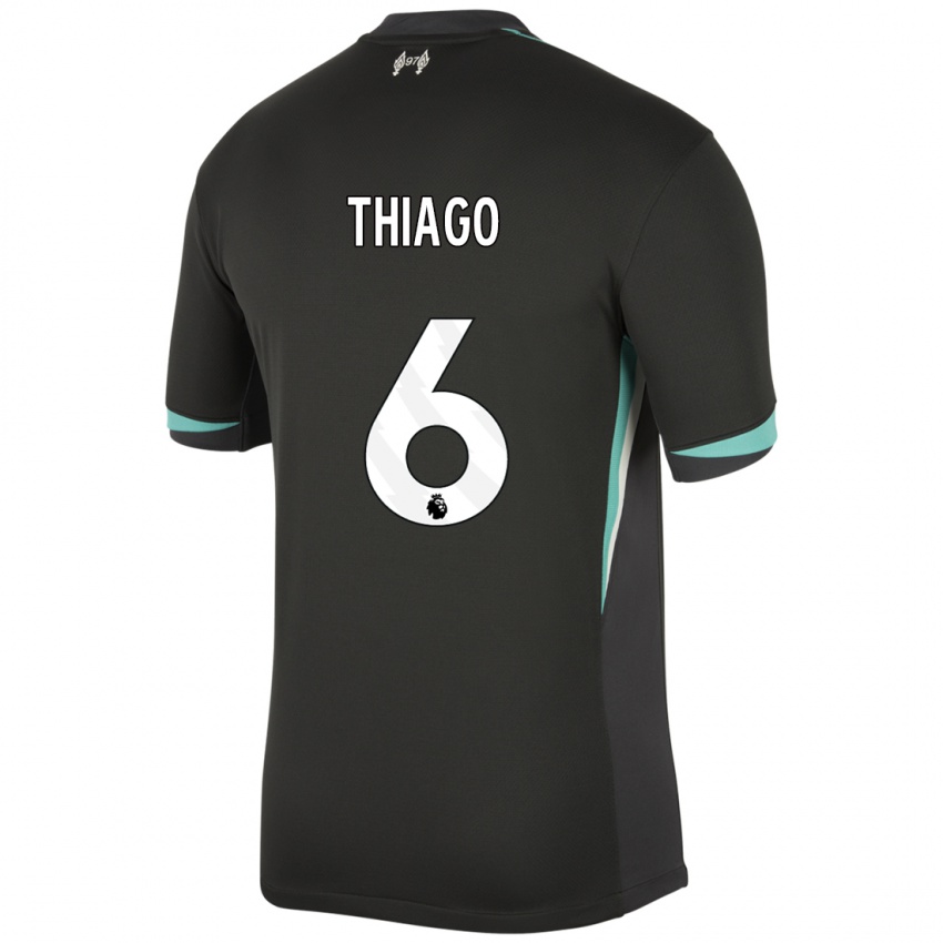 Niño Camiseta Thiago #6 Negro Antracita Blanco 2ª Equipación 2024/25 La Camisa México