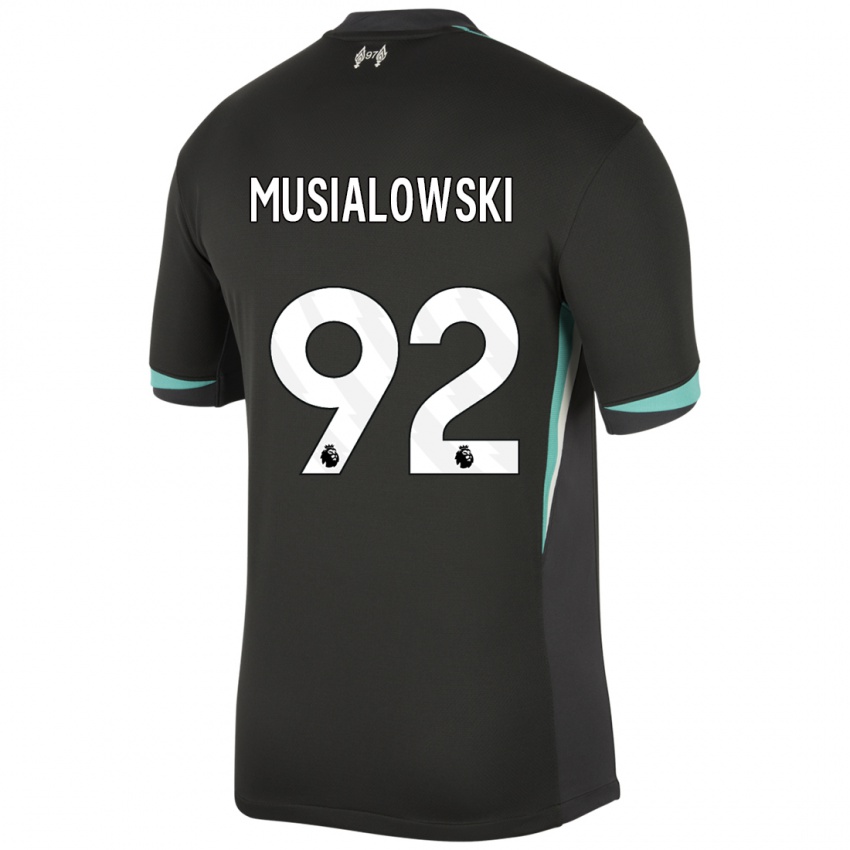 Niño Camiseta Mateusz Musialowski #92 Negro Antracita Blanco 2ª Equipación 2024/25 La Camisa México