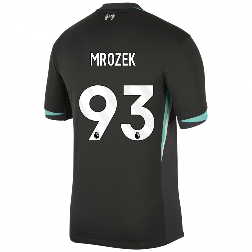 Niño Camiseta Fabian Mrozek #93 Negro Antracita Blanco 2ª Equipación 2024/25 La Camisa México