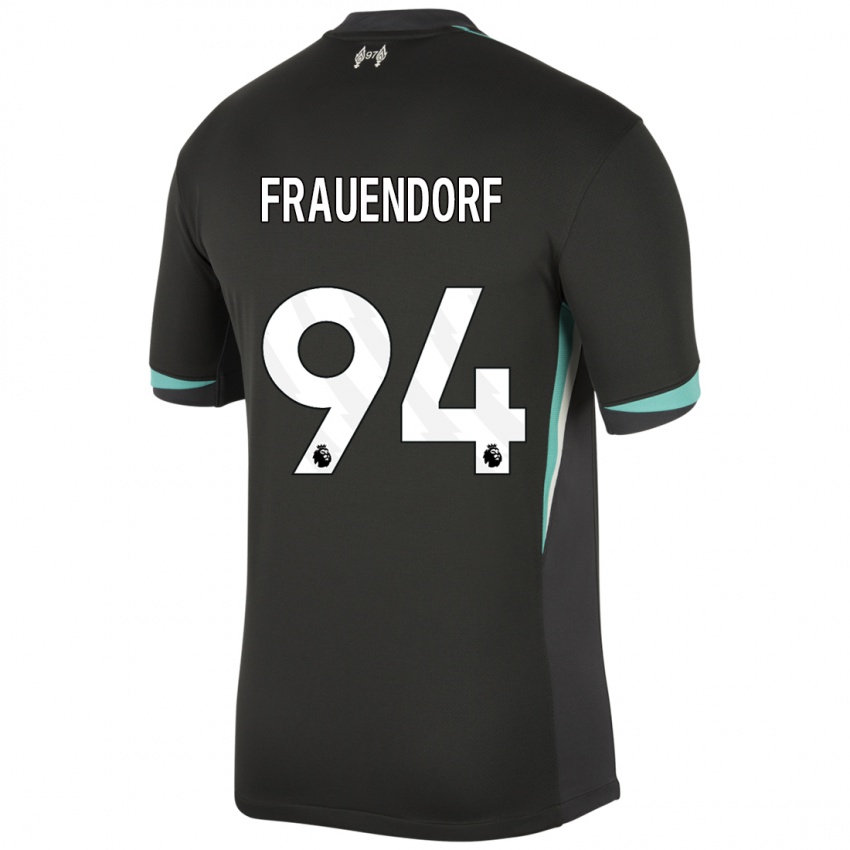 Niño Camiseta Melkamu Frauendorf #94 Negro Antracita Blanco 2ª Equipación 2024/25 La Camisa México