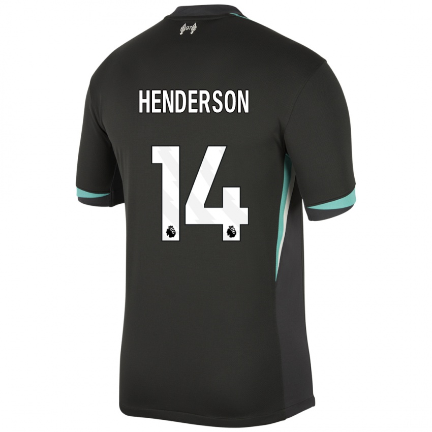 Niño Camiseta Henderson #14 Negro Antracita Blanco 2ª Equipación 2024/25 La Camisa México