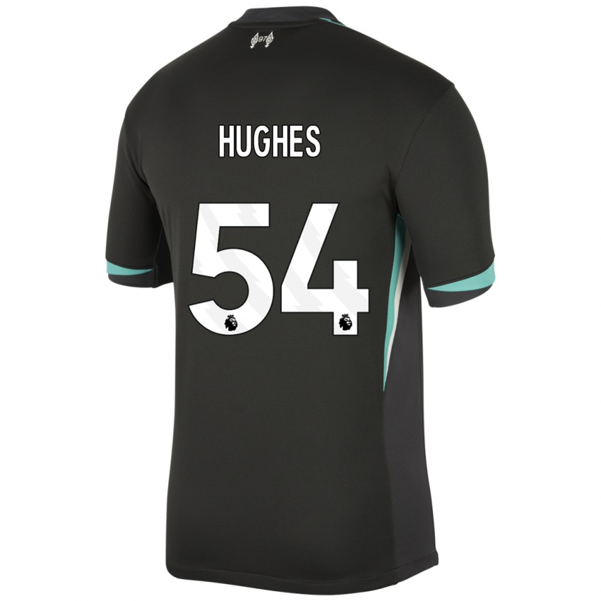 Niño Camiseta Liam Hughes #54 Negro Antracita Blanco 2ª Equipación 2024/25 La Camisa México