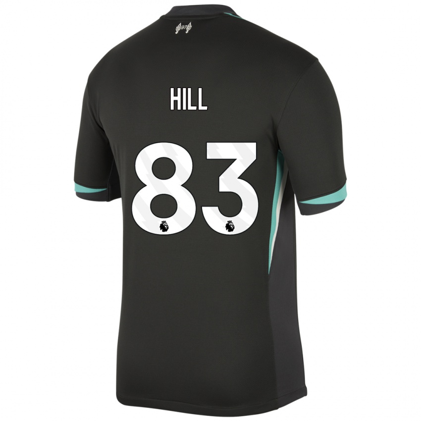 Niño Camiseta Thomas Hill #83 Negro Antracita Blanco 2ª Equipación 2024/25 La Camisa México