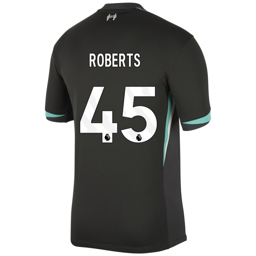 Niño Camiseta Iwan Roberts #45 Negro Antracita Blanco 2ª Equipación 2024/25 La Camisa México