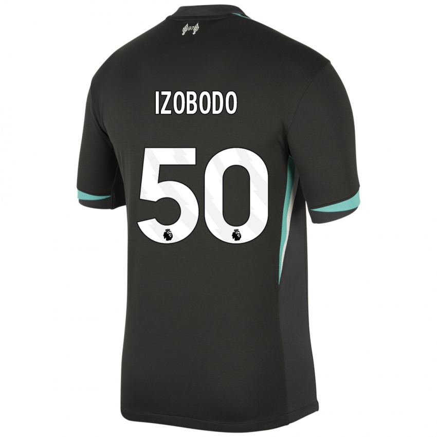 Niño Camiseta Elijah Izobodo John #50 Negro Antracita Blanco 2ª Equipación 2024/25 La Camisa México