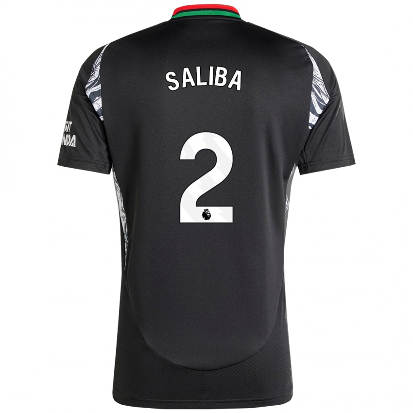 Niño Camiseta William Saliba #2 Negro 2ª Equipación 2024/25 La Camisa México