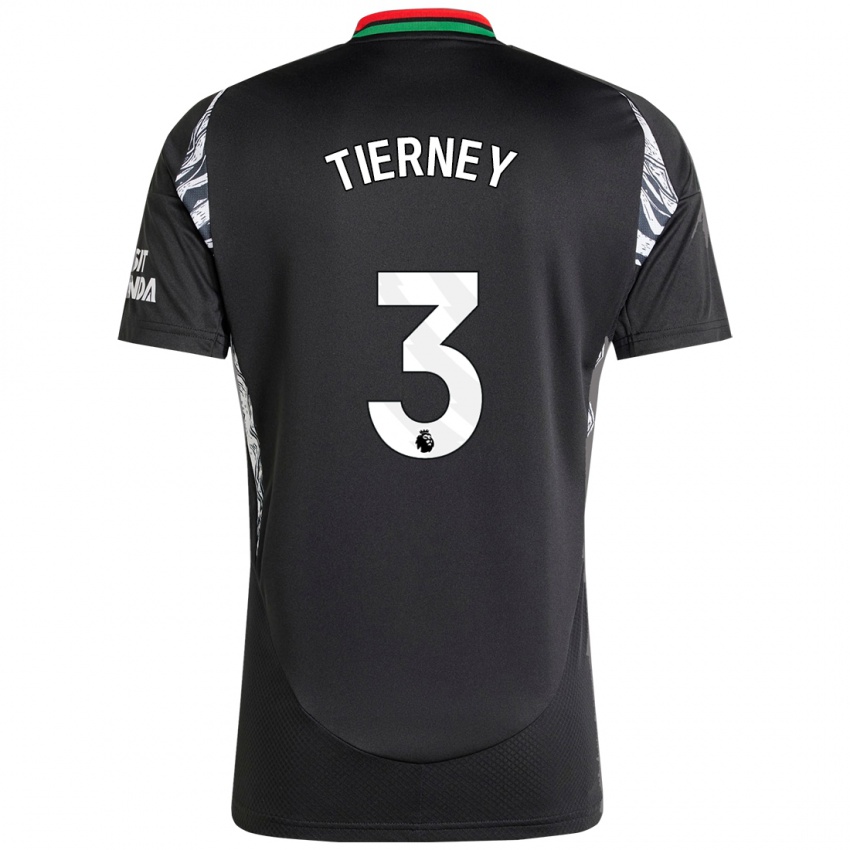 Niño Camiseta Kieran Tierney #3 Negro 2ª Equipación 2024/25 La Camisa México