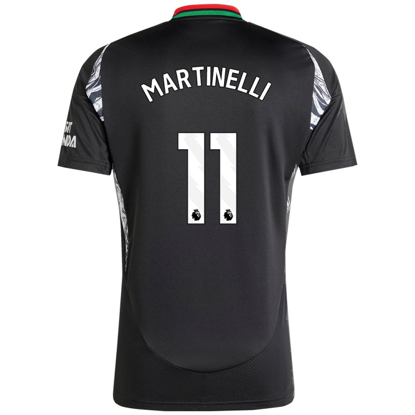 Niño Camiseta Gabriel Martinelli #11 Negro 2ª Equipación 2024/25 La Camisa México