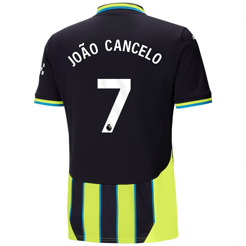 Niño Camiseta Joao Cancelo #7 Azul Amarillo 2ª Equipación 2024/25 La Camisa México