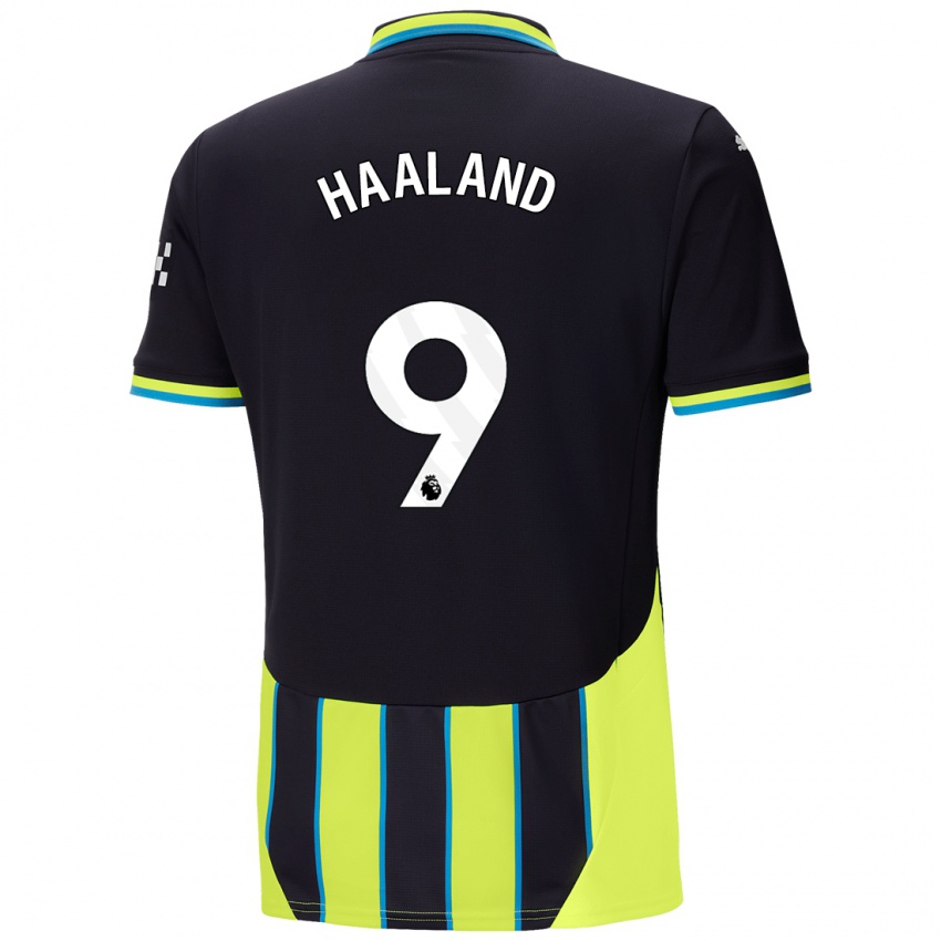 Niño Camiseta Erling Haaland #9 Azul Amarillo 2ª Equipación 2024/25 La Camisa México