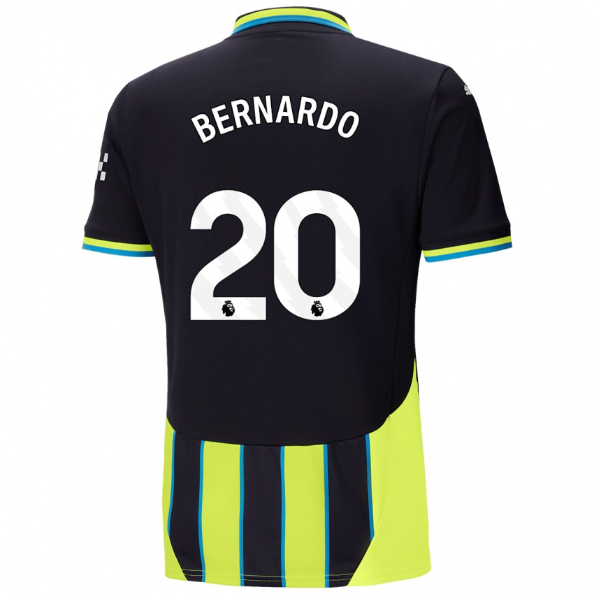 Niño Camiseta Bernardo Silva #20 Azul Amarillo 2ª Equipación 2024/25 La Camisa México