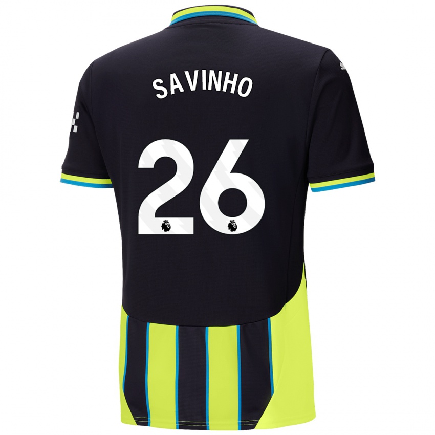 Niño Camiseta Sávio #26 Azul Amarillo 2ª Equipación 2024/25 La Camisa México