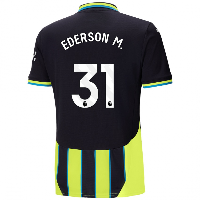 Niño Camiseta Ederson Moraes #31 Azul Amarillo 2ª Equipación 2024/25 La Camisa México