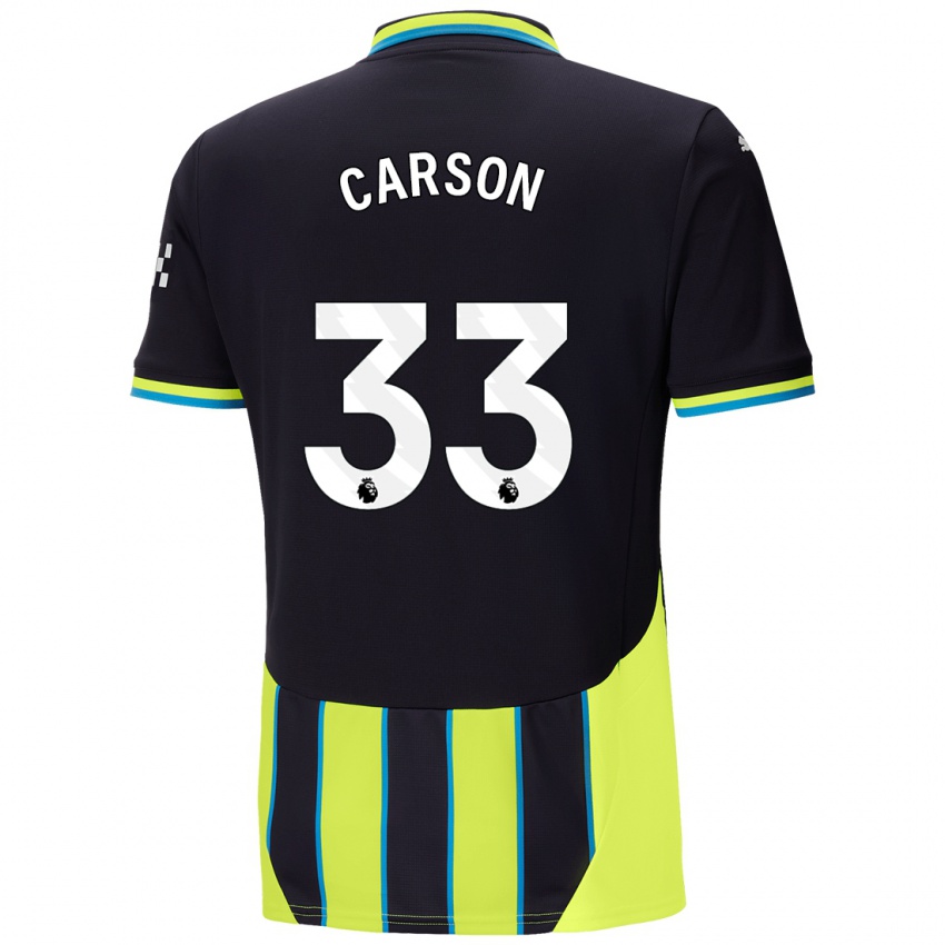 Niño Camiseta Scott Carson #33 Azul Amarillo 2ª Equipación 2024/25 La Camisa México