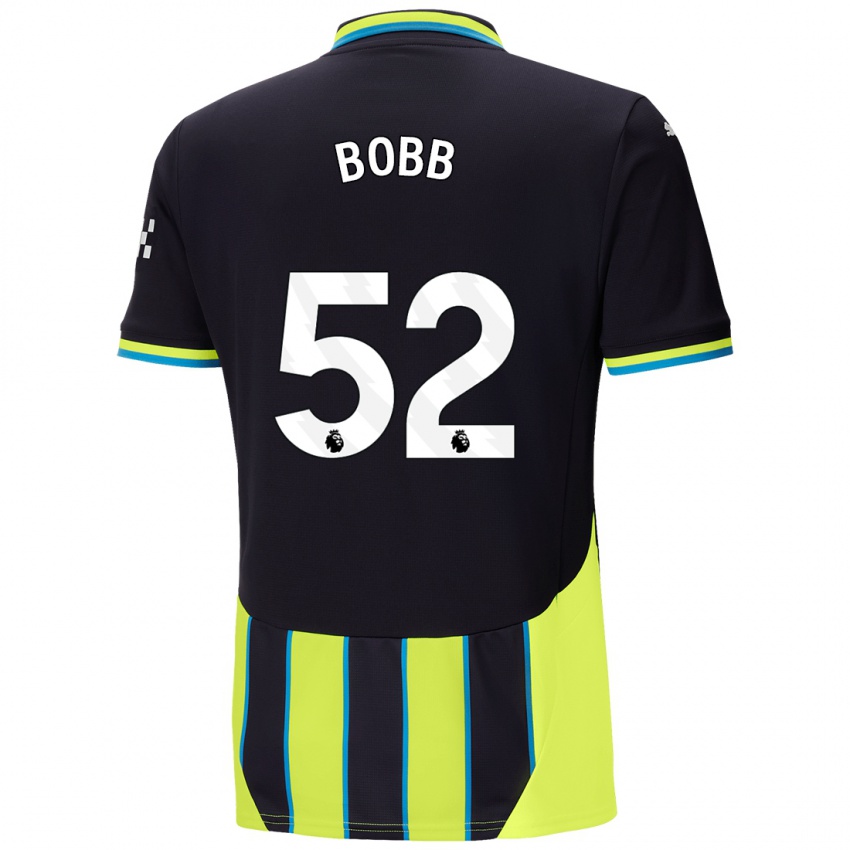 Niño Camiseta Oscar Bobb #52 Azul Amarillo 2ª Equipación 2024/25 La Camisa México