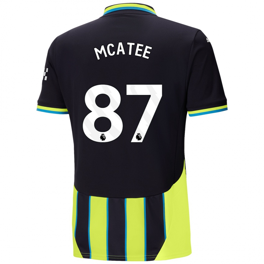 Niño Camiseta James Mcatee #87 Azul Amarillo 2ª Equipación 2024/25 La Camisa México