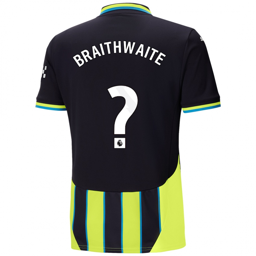 Niño Camiseta Kaden Braithwaite #0 Azul Amarillo 2ª Equipación 2024/25 La Camisa México