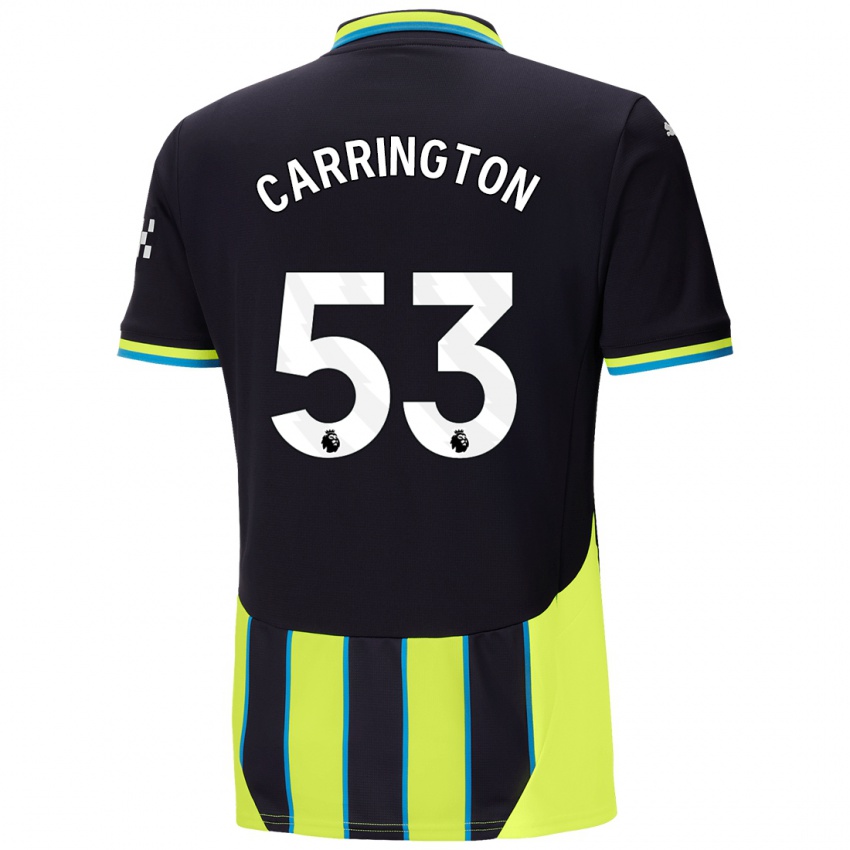 Niño Camiseta Ezra Carrington #53 Azul Amarillo 2ª Equipación 2024/25 La Camisa México