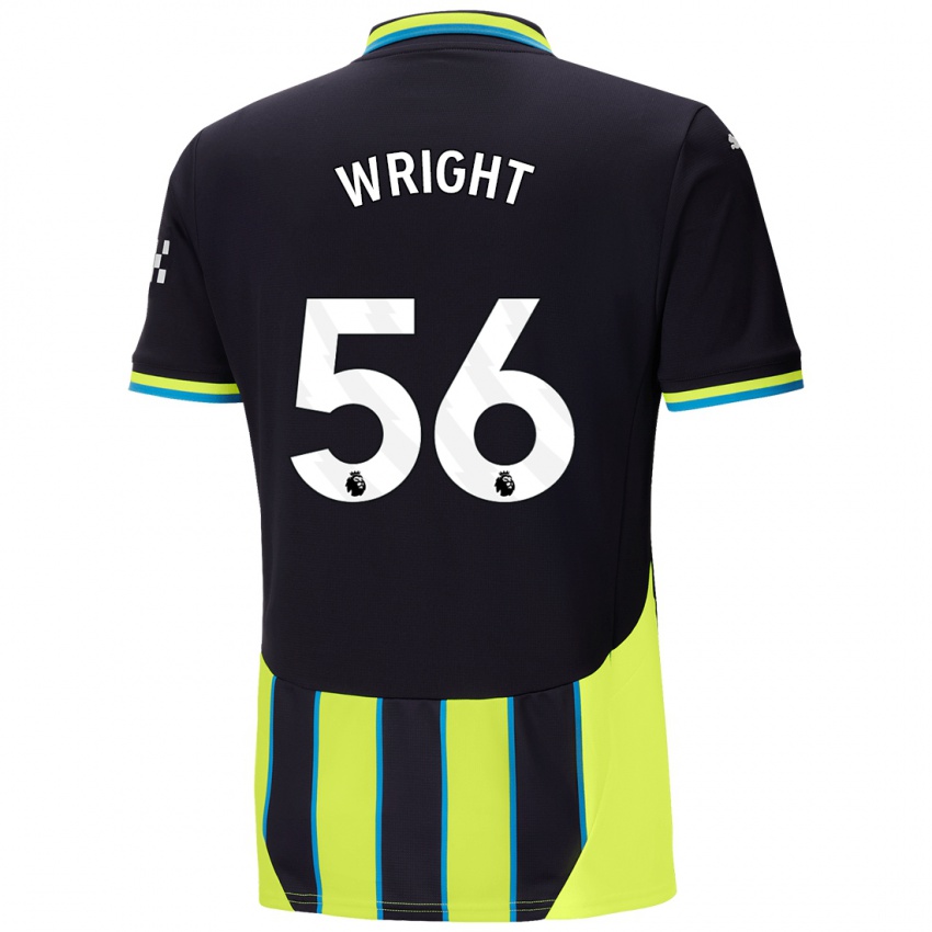 Niño Camiseta Jacob Wright #56 Azul Amarillo 2ª Equipación 2024/25 La Camisa México