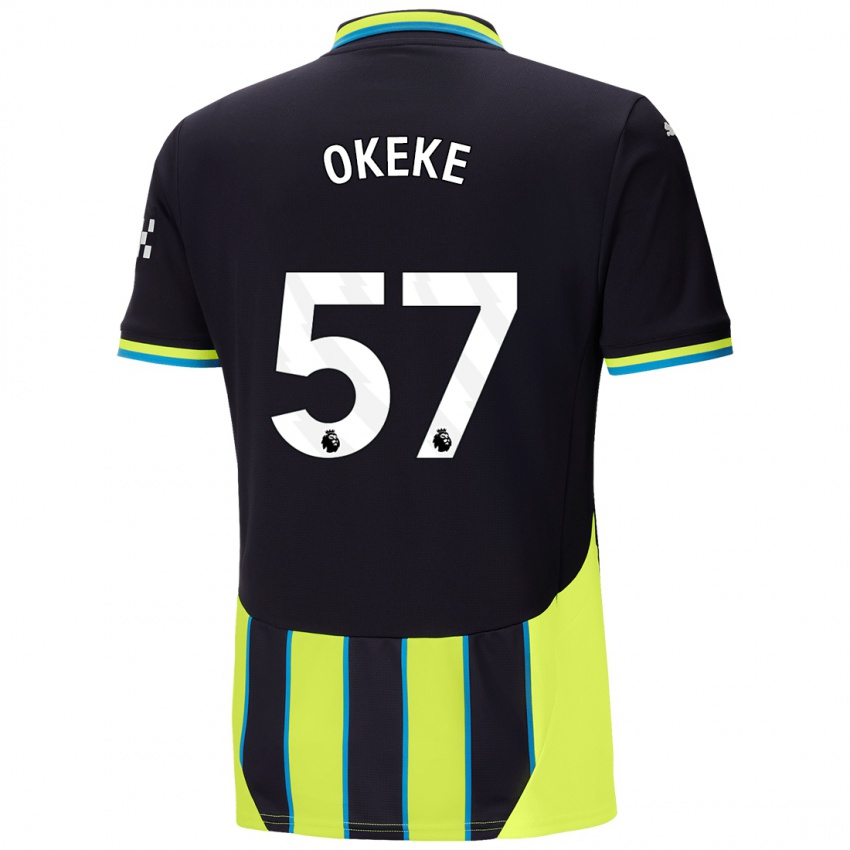 Niño Camiseta Michael Okeke #57 Azul Amarillo 2ª Equipación 2024/25 La Camisa México