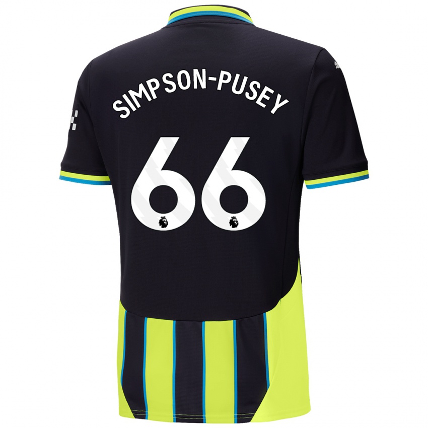 Niño Camiseta Jahmai Simpson-Pusey #66 Azul Amarillo 2ª Equipación 2024/25 La Camisa México