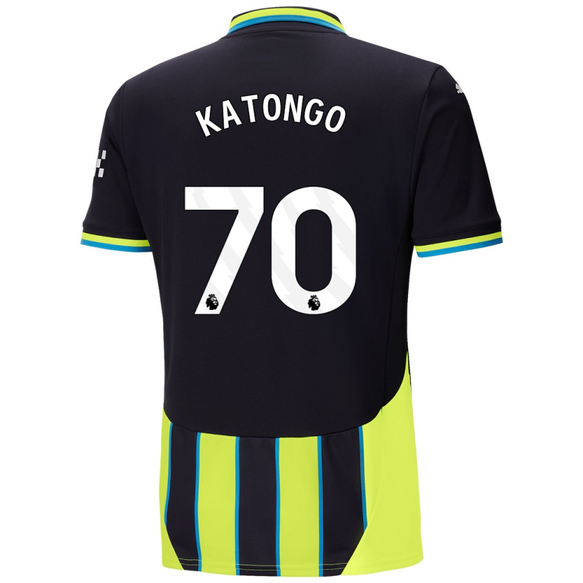 Niño Camiseta Jadel Katongo #70 Azul Amarillo 2ª Equipación 2024/25 La Camisa México