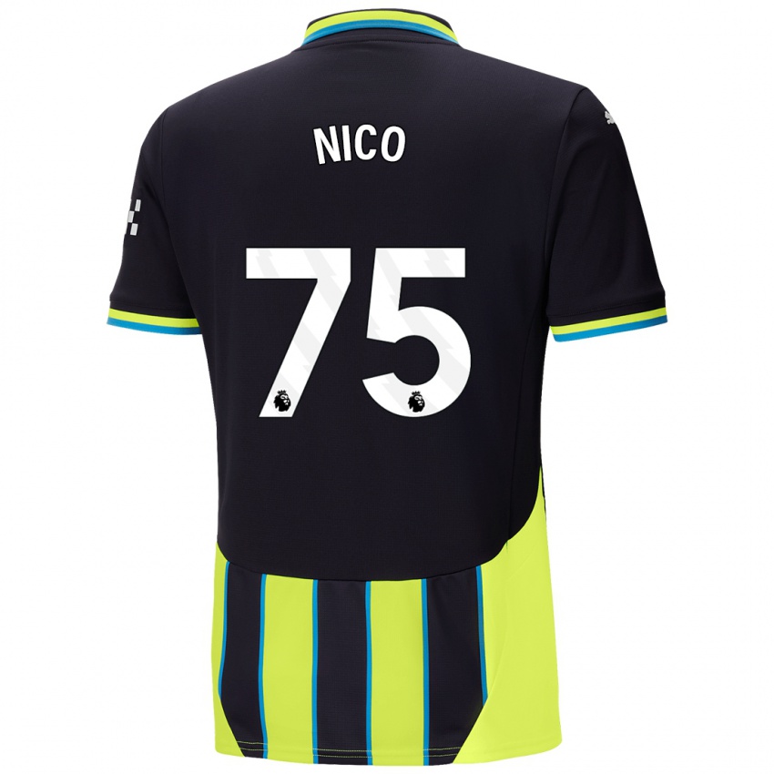 Niño Camiseta Nico O'reilly #75 Azul Amarillo 2ª Equipación 2024/25 La Camisa México