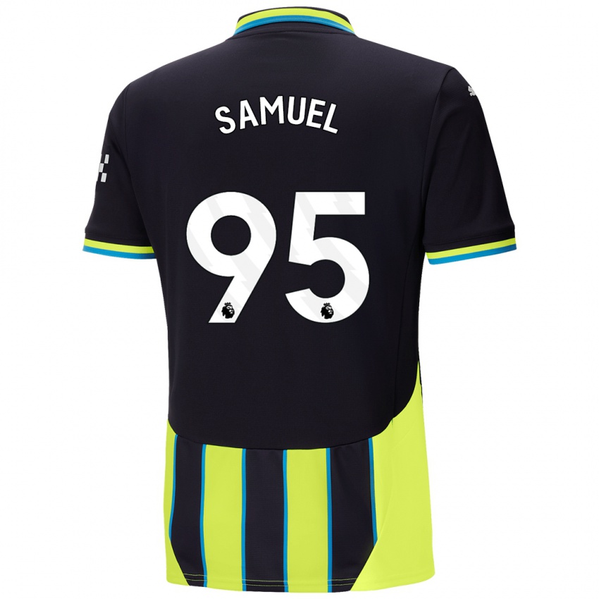 Niño Camiseta Lakyle Samuel #95 Azul Amarillo 2ª Equipación 2024/25 La Camisa México