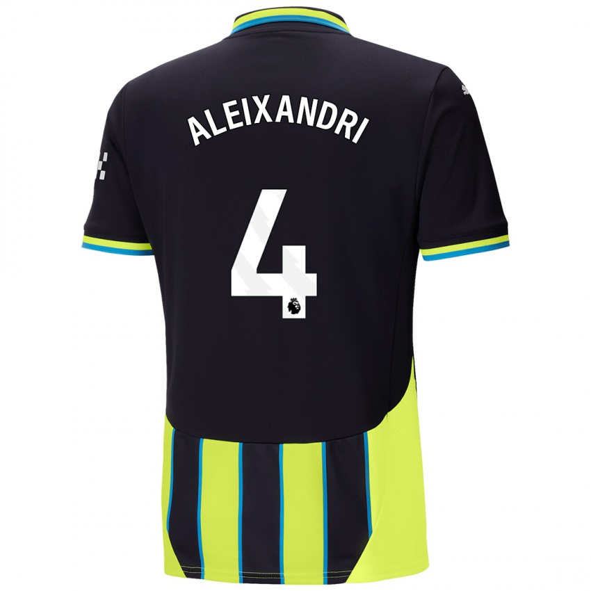 Niño Camiseta Laia Aleixandri #4 Azul Amarillo 2ª Equipación 2024/25 La Camisa México