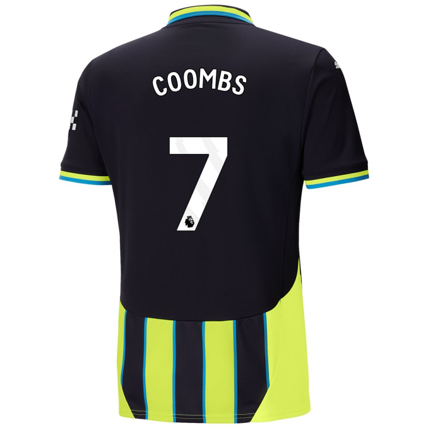 Niño Camiseta Laura Coombs #7 Azul Amarillo 2ª Equipación 2024/25 La Camisa México