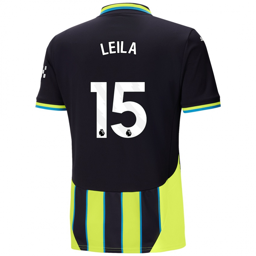 Niño Camiseta Leila Ouahabi #15 Azul Amarillo 2ª Equipación 2024/25 La Camisa México