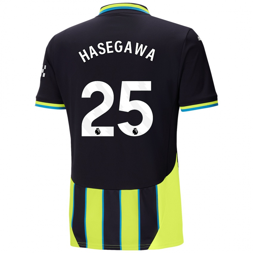 Niño Camiseta Yui Hasegawa #25 Azul Amarillo 2ª Equipación 2024/25 La Camisa México