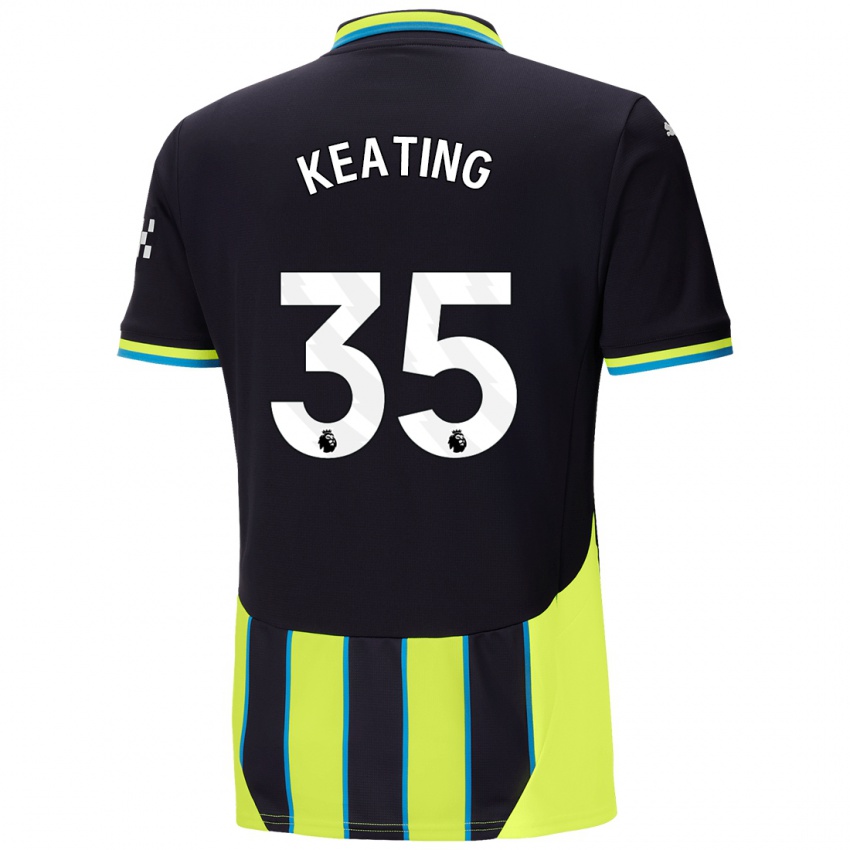 Niño Camiseta Khiara Keating #35 Azul Amarillo 2ª Equipación 2024/25 La Camisa México