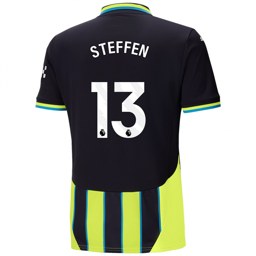 Niño Camiseta Zack Steffen #13 Azul Amarillo 2ª Equipación 2024/25 La Camisa México