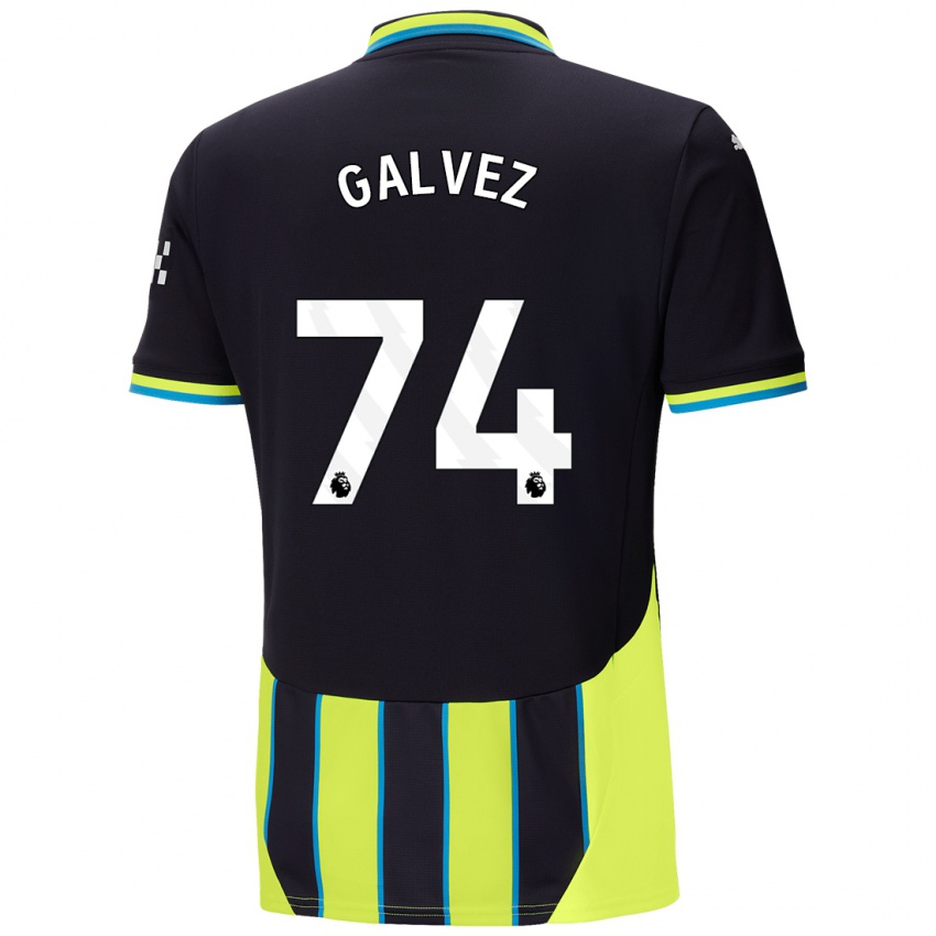 Niño Camiseta Tomas Galvez #74 Azul Amarillo 2ª Equipación 2024/25 La Camisa México