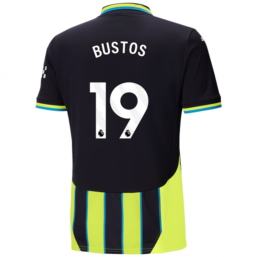 Niño Camiseta Nahuel Bustos #19 Azul Amarillo 2ª Equipación 2024/25 La Camisa México