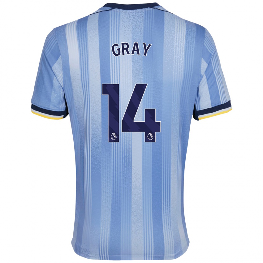 Niño Camiseta Archie Gray #14 Azul Claro 2ª Equipación 2024/25 La Camisa México