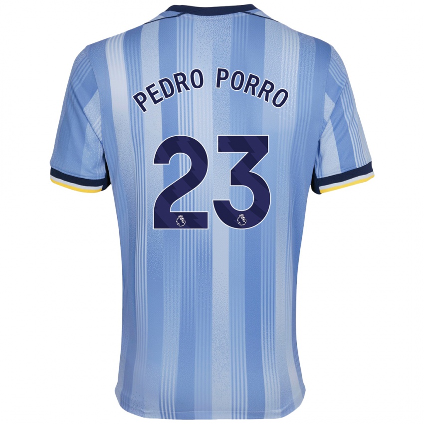 Niño Camiseta Pedro Porro #23 Azul Claro 2ª Equipación 2024/25 La Camisa México