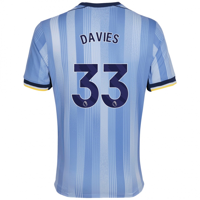 Niño Camiseta Ben Davies #33 Azul Claro 2ª Equipación 2024/25 La Camisa México