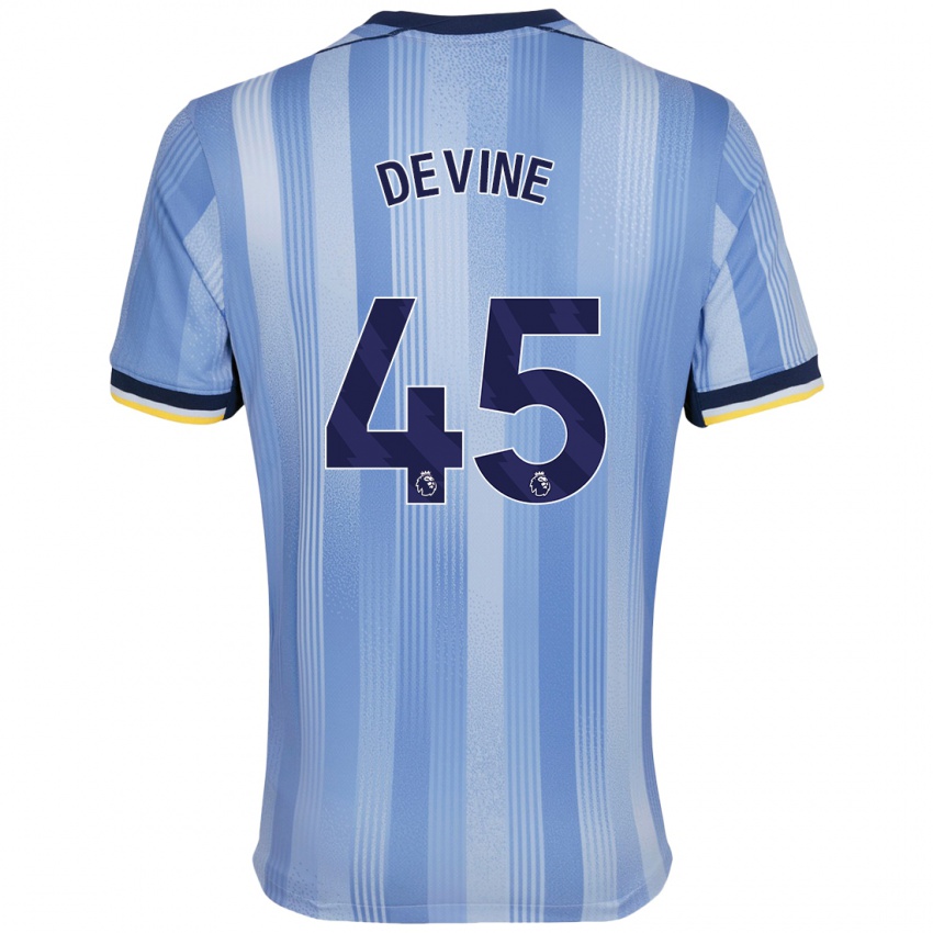 Niño Camiseta Alfie Devine #45 Azul Claro 2ª Equipación 2024/25 La Camisa México