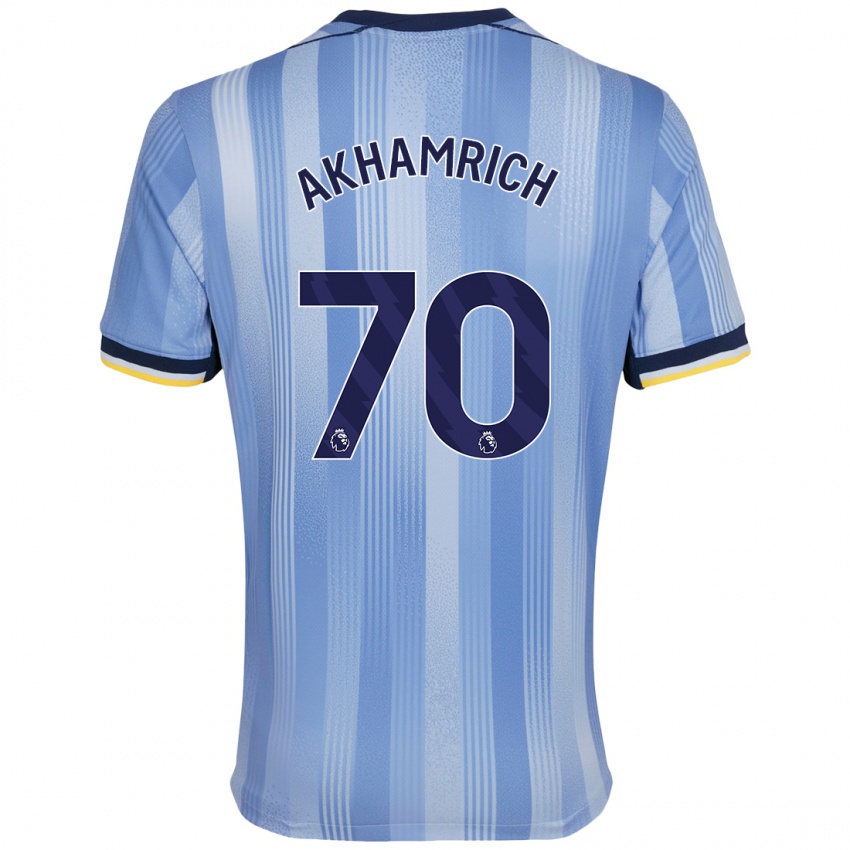 Niño Camiseta Yusuf Akhamrich #70 Azul Claro 2ª Equipación 2024/25 La Camisa México