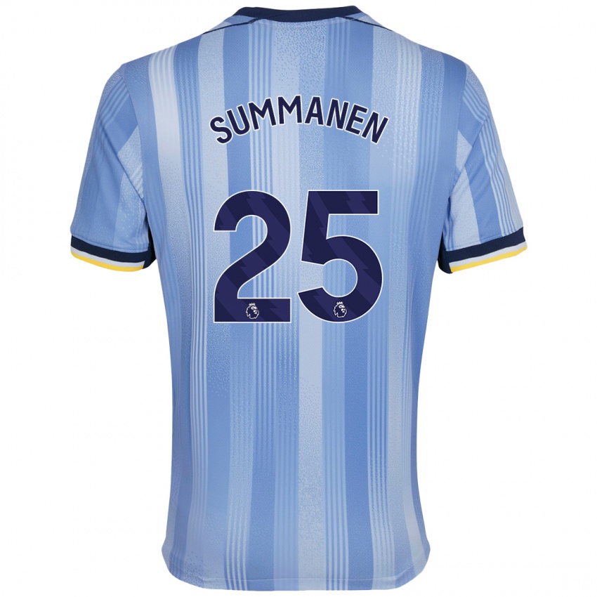 Niño Camiseta Eveliina Summanen #25 Azul Claro 2ª Equipación 2024/25 La Camisa México