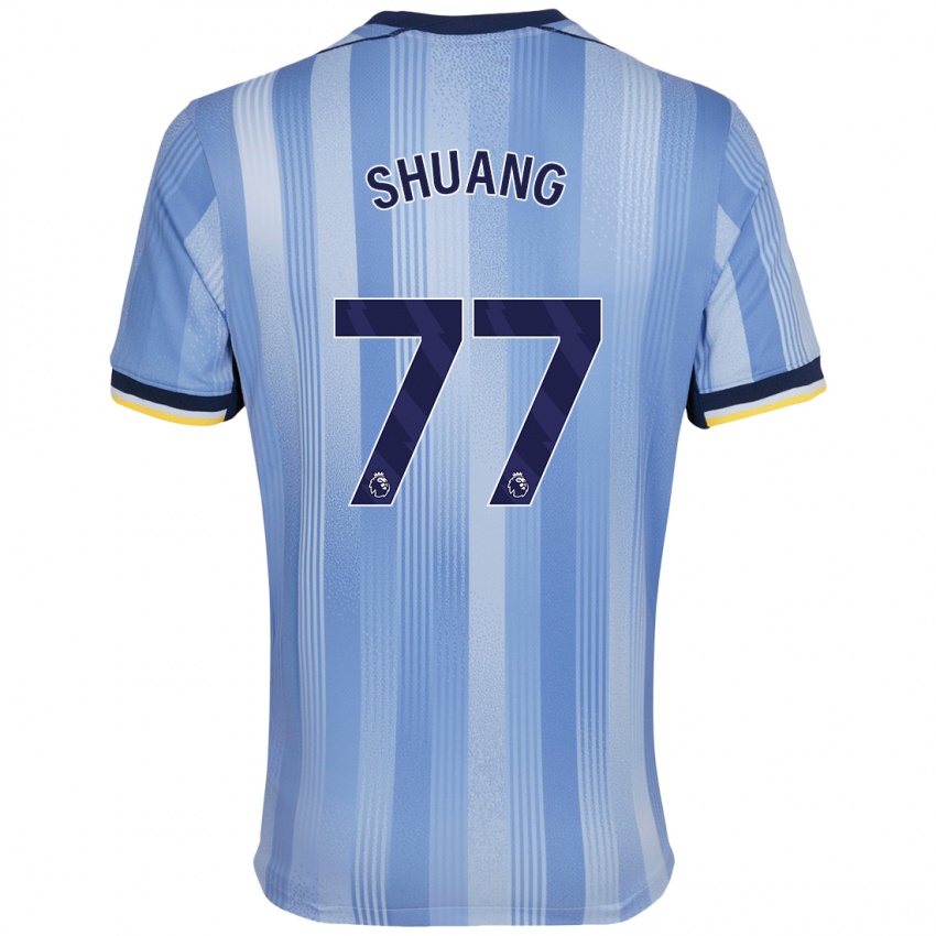 Niño Camiseta Wang Shuang #77 Azul Claro 2ª Equipación 2024/25 La Camisa México