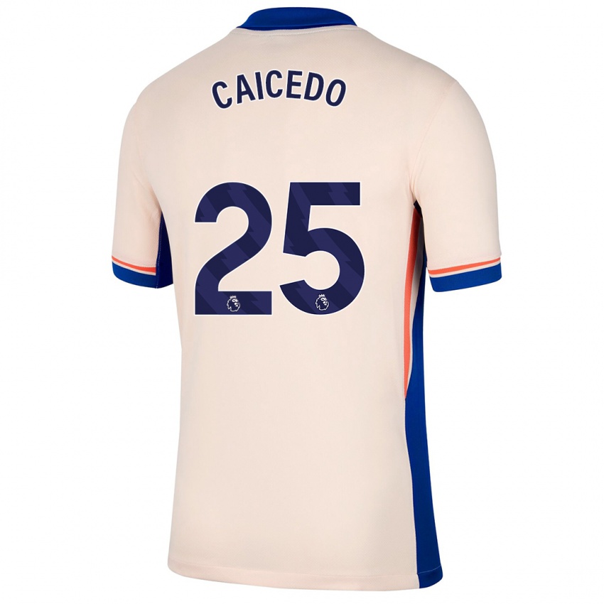 Niño Camiseta Moisés Caicedo #25 Beige Claro 2ª Equipación 2024/25 La Camisa México