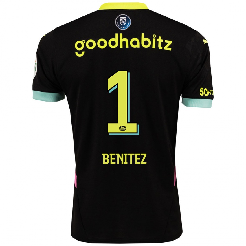 Niño Camiseta Walter Benítez #1 Negro Amarillo 2ª Equipación 2024/25 La Camisa México