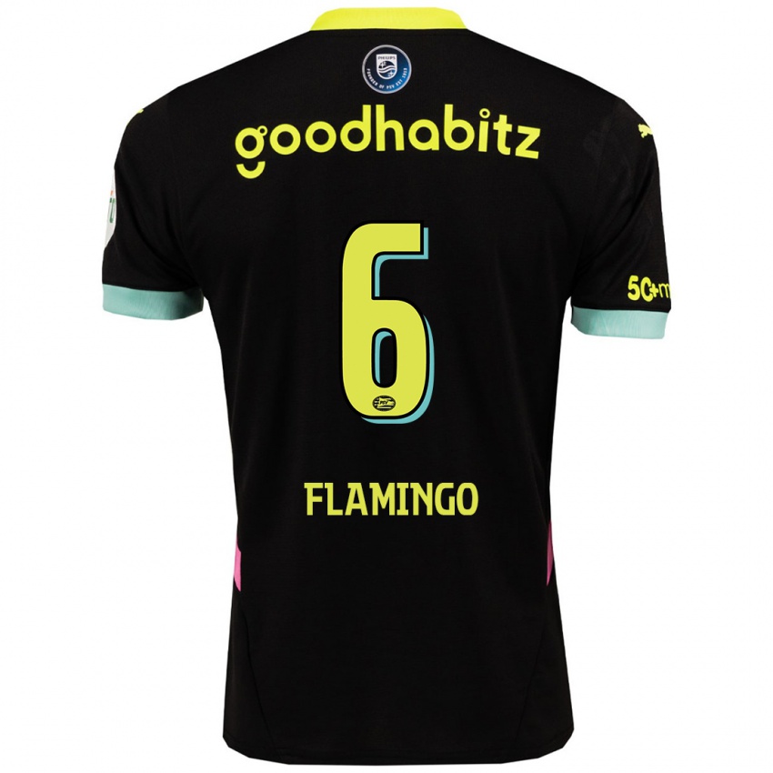 Niño Camiseta Ryan Flamingo #6 Negro Amarillo 2ª Equipación 2024/25 La Camisa México