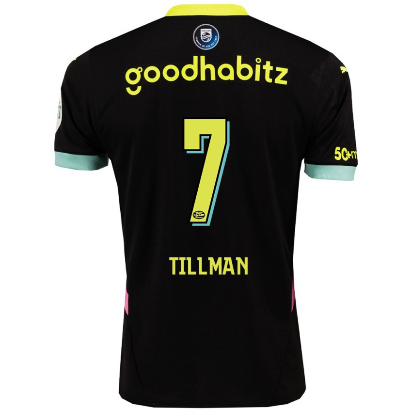 Niño Camiseta Malik Tillman #7 Negro Amarillo 2ª Equipación 2024/25 La Camisa México