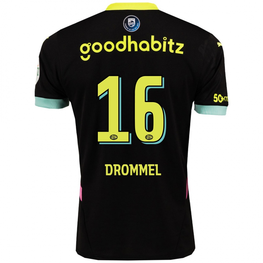 Niño Camiseta Joel Drommel #16 Negro Amarillo 2ª Equipación 2024/25 La Camisa México