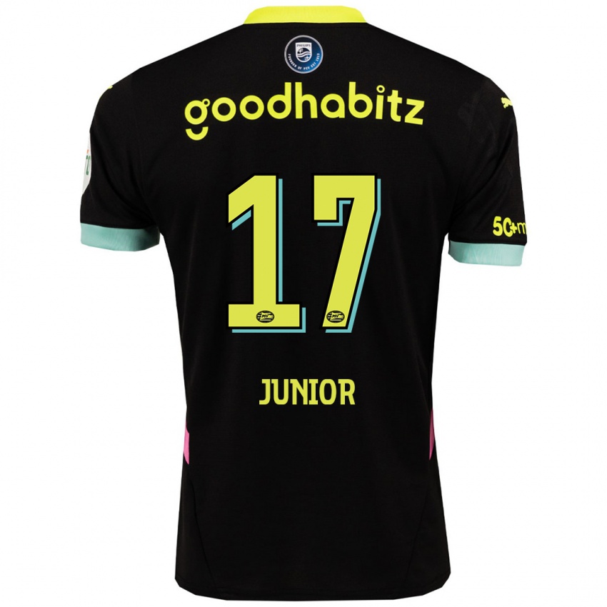 Niño Camiseta Mauro Junior #17 Negro Amarillo 2ª Equipación 2024/25 La Camisa México